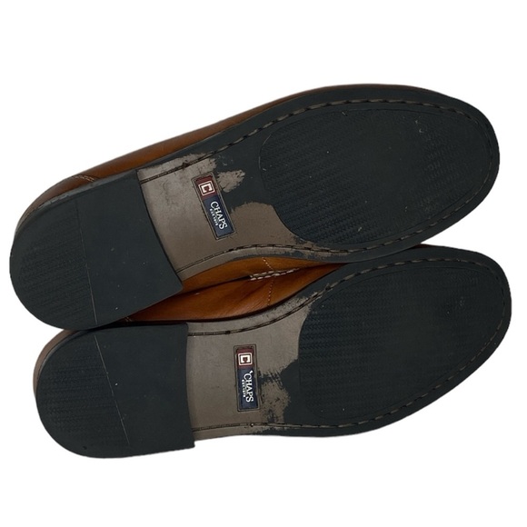 Chaps Chunky Sole Leather Tassel Loafers (Size:12M, Color:Cognac Brown/Black) - Picture 3 of 4